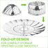 Vegetable Steamer Basket - Stainless Steel Veggie Fish Food Steamer, Folding Expandable for Various Pots