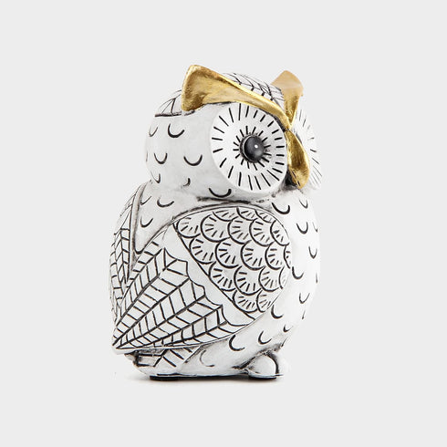 Owl Statue for Home Decor Accents,Owl Decor for Bookshelf Bedroom Living Room Office Table Desk Mantle TV Stand Boho