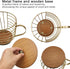 Large Capacity Wire Kup Storage with Wooden Base, Mug Shape Wire Basket with Lid for Kitchen Decor