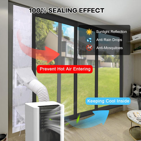Portable Air Conditioner Window Vent Kit, Universal Sliding Seal for Mobile A/C & Dryer, Adjustable Length