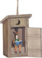 Outhouse with Deer Inside Resin Hanging Christmas Ornament - 3.5 in. Size