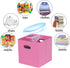 Fabric Storage Bins Cube, 11x11x11 Fabric Cubby Organizer Baskets with Handle, Set of 2 Foldable Storage Boxes (Pink)