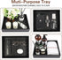 Decor Trends Leather Valet Organizer for Men Black Catchall for Wallet, Keys, EDC, Jewelry, and Perfume Nightstand