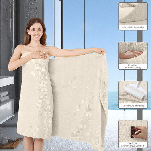 8 Set |2 Towels,2 Towels,4 600GSM Piece Bathroom Towel Oversized Bath Hand Washcloths| Soft Large Bath Sheet Luxury