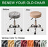 Set 4, 16-18 Inch FUANGUI Bar Stool Covers Round of Waterproof PU Bar Stool Seat Covers with Elastic Bands,Bar Stool