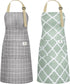 NLUS 2 Pack Kitchen Cooking Aprons: Adjustable Bib, Waterproof Chef Apron with 2 Pockets for Men & Women (Green