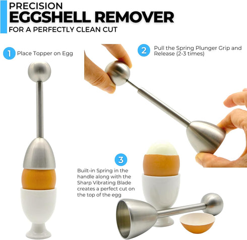 ICO Stainless Steel Egg Topper, Perfect Egg Opener for Soft & Hard Boiled Eggs