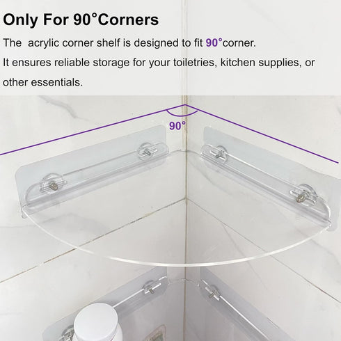Corner Shelves wall Mounted Home Decor Floating Shelves (Clear)