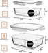 Razab 4 Pc Airtight Large Glass Food Storage Containers with Lids, BPA Free, Leak Proof Meal Prep Containers (2700ML &