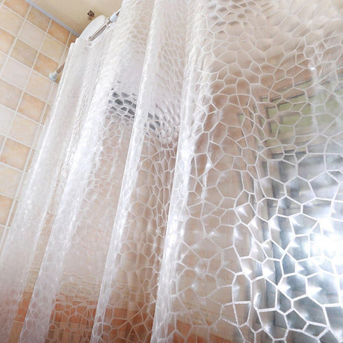 AooHome Clear EVA Shower Curtain Liner, 3D Water Cube with Bottom Magnets, Heavy Duty, 72x72 Inch