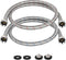 JUWO 4 FT Washing Machine Hoses, 3/4" FHT Stainless Steel Washer Hoses for Short-Distance Water Supply, Red & Blue