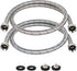 JUWO 4 FT Washing Machine Hoses, 3/4" FHT Stainless Steel Washer Hoses for Short-Distance Water Supply, Red & Blue