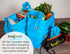 BagPodz 50lbs 5 Pack Sturdy Reusable Grocery Bags Foldable and Washable - Made From RipStop Nylon Hold - Designed