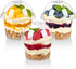 TOFLEN 25 Pack 8 oz Plastic Dessert Cups with Dome Lids, Clear