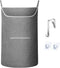 X-Large Hanging Laundry Hamper Bag, Door Hanging Hamper with Front Pocket, 35X22 inch (Grey)