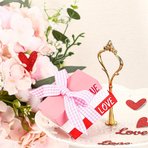 3 Blulu Valentine's Day Decorative Mini Wooden Books Pieces Wood Faux Books Entryway Decor Wooden Stacked Books Rustic