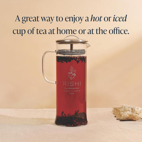 33oz 1000ml Rishi Tea Simple Brew Teapot - For Loose Tea Preparation, Built-in Strainer, Everyday Teaware, Easy