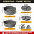 EM 5-Pack Air Fryer Silicone Liners - Include Silicone Mitts, Egg Bites Tray, Waffle Mold, Silicone Cupcake Liners, Pot - Compatible with 3-5 Quart Air Fryers - Reusable, Food-Grade, Dishwasher-Safe