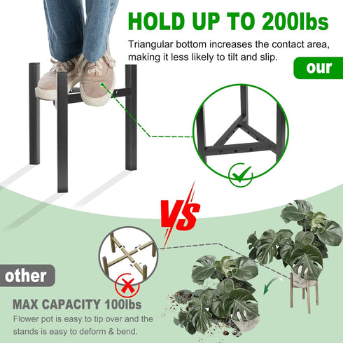 8-12 inch Items-3, Airpark Plant Stand Indoor Adjustable, Metal Modern Plant Stand, Heavy Duty Stable Plant, Fit Pots