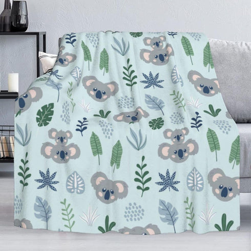 Delerain Cute Koalas Soft Throw Blanket | 40"x50" Lightweight Flannel Fleece Blanket for Couch Bed Sofa