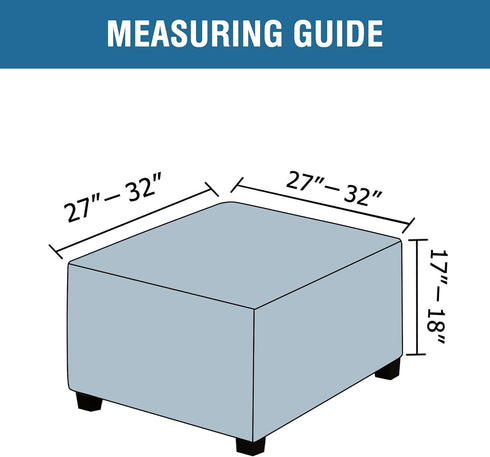 H.VERSAILTEX Square Ottoman Covers Ottoman Slipcovers Folding Storage Stool Furniture Protector Form Fit with Elastic