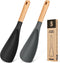 Cooking Spoon for Nonstick Cookware, Durable BPA-Free Matte Silicone, Wood Handle Spoon for Mixing, Scoop, and Scrape