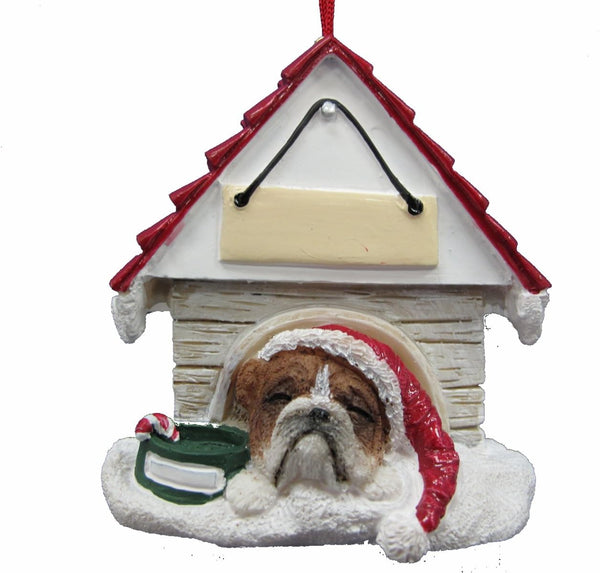 Bulldog Ornament - Hand Painted, Easily Personalized "Doghouse Ornament" with Magnetic Back, Great Gift