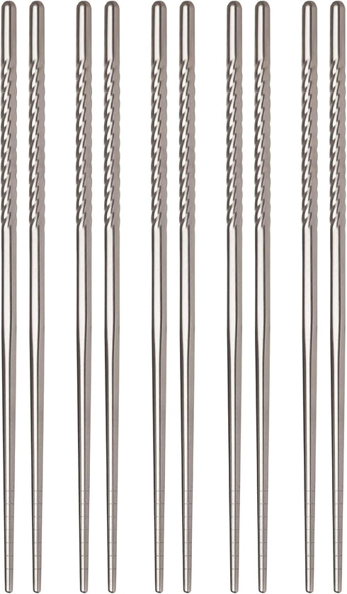 Helen’s Asian Kitchen Stainless Steel Chopsticks, 9-Inches, 5-Pair Set.