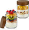 Bumobum 16 oz Overnight Oats Containers with Lids, Glass Mason Jars with