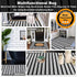 Cotton Black and White Striped Rug (27.5 x 43 Inches), Washable Outdoor Hand-Woven Reversible Stripe Rug