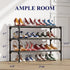 Kitsure Shoe Rack for Closet - Sturdy Shoe Organizer for Entryway and Front Door Entrance, 4-Tier Shoe Storage for up to 16 Pairs, Shoe Shelf, Closet Organizers and Storage, Black by Kitsure