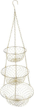Fox Run Gold 3-Tier Kitchen Hanging Fruit Basket, 32-Inches.
