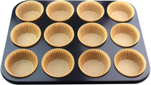 Eoonfirst Food-Grade Baking Cups, Standard Size Greaseproof Paper Cupcake Liners, 200 Pcs, Natural