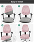 Sparkle Positive Energy Text Office Chair Cover, Stretch Elastic Universal Computer Chair Covers, Pink Background