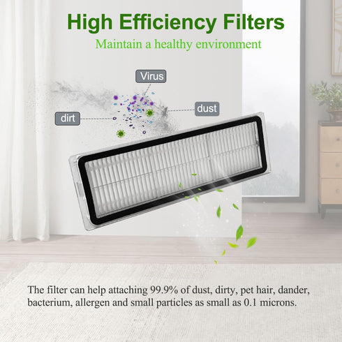 15PC Accessories Parts for Dreametech L10s Ultra, Cleaning Kit Includes 1 Main Brush, 4 Side Brushes, 2 Filters