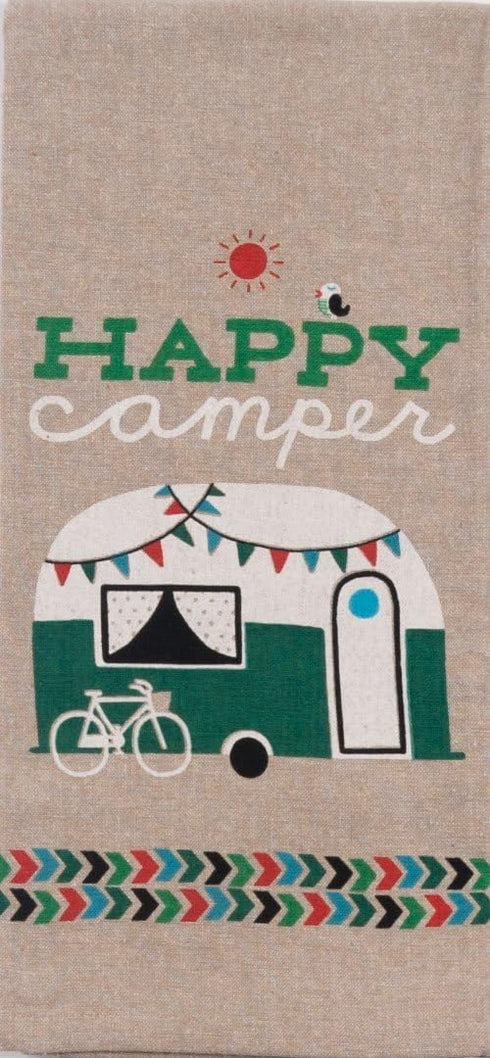 Kay Dee Designs Camping Adventures Chambray Towel Set - Happy Camper & I Heart Camping