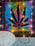 ICC Weed Tapestry, Marijuana Wall Hanging, Cannabis Hippie Decor, Small Hippie Rasta Ganja Tapestries