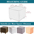 HFCNMY Ottoman Cover Square,Stretch Knitted Small Square Ottoman Slipcover,Storage Foot Stool Covers with Elastic