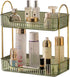 Bathroom Counter Organizer - 2 Tier Countertop Storage for Cosmetics, Skincare, Makeup, Green Vanity Tray, Spice Rack