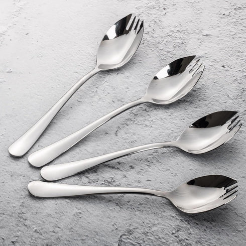 8-Pack 7.4 Inches Alata Sporks, Food-grade Stainless Steel Sporks, Long Handle Salad Forks For Dessert, Ice Cream