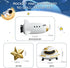 3Pcs 3D FJS Rocket Spaceship Outer Space Wall Decor, Cute Wall Sculptures for Boys Room Decor, Astronaut Galaxy Nursery