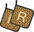 Caroline's Treasures CJ1025-RPTHD Letter R Initial Monogram, Giraffe Pair of Pot Holders, 7 1/2 x 7 1/2