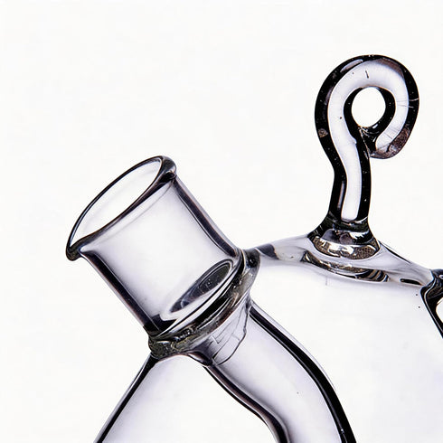 2 1 ELETON in Oil and Vinegar Cruet Hand-Blown Borosilicate Glass Dispenser with Gourd-Shaped Inner Chamber, Leakproof