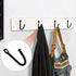 Metal J Shaped Iron Hooks, 1.4 Inch Wall Mounted Single Hooks for Coats, Bags, and Keys (10Pcs, Black)