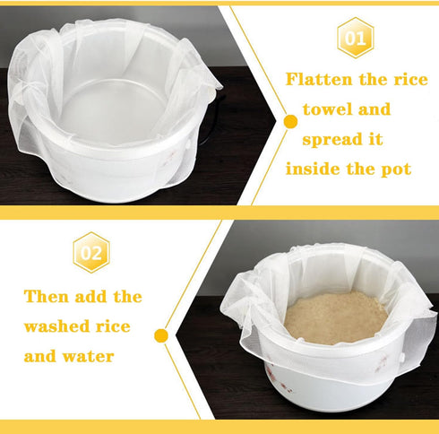 43" x 43" Sushi Rice Cooking Net - Non-Stick Reusable Rice Cooker Napkin, Cooking Steam Cloth, Bamboo Steamer Mat