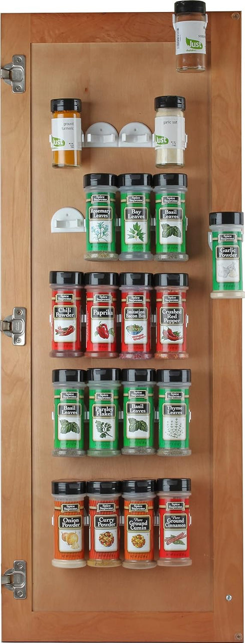 Spice Rack 36 Spice Gripper Strips for Cabinet Door - Use Spice Clips for Organizer Storage