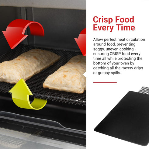 Cooks Innovations Toaster Oven Non-Stick Liner & Crisper Set - Premium Crisping Sheet for Easy Clean Up