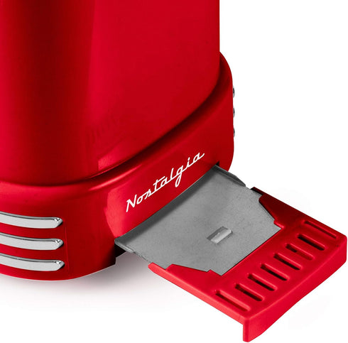 Nostalgia New and Improved Wide 2-Slice Toaster - Perfect for Bread, English Muffins, Bagels, 5 Browning Levels, Crumb