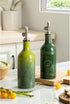 18 oz Pack 1, Olive Oil Dispenser Bottle with Spout, Ceramic Oil Dispensers for Kitchen, Opaque Cruet, EVOO & Vinegar
