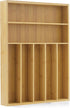 JoyJolt Bamboo Drawer Organizer, 7-Compartment Silverware Organizer for Kitchen, Garage, and Bathroom Utensils
